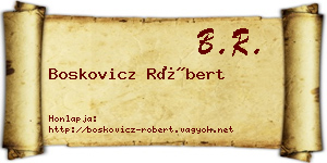 Boskovicz Róbert névjegykártya